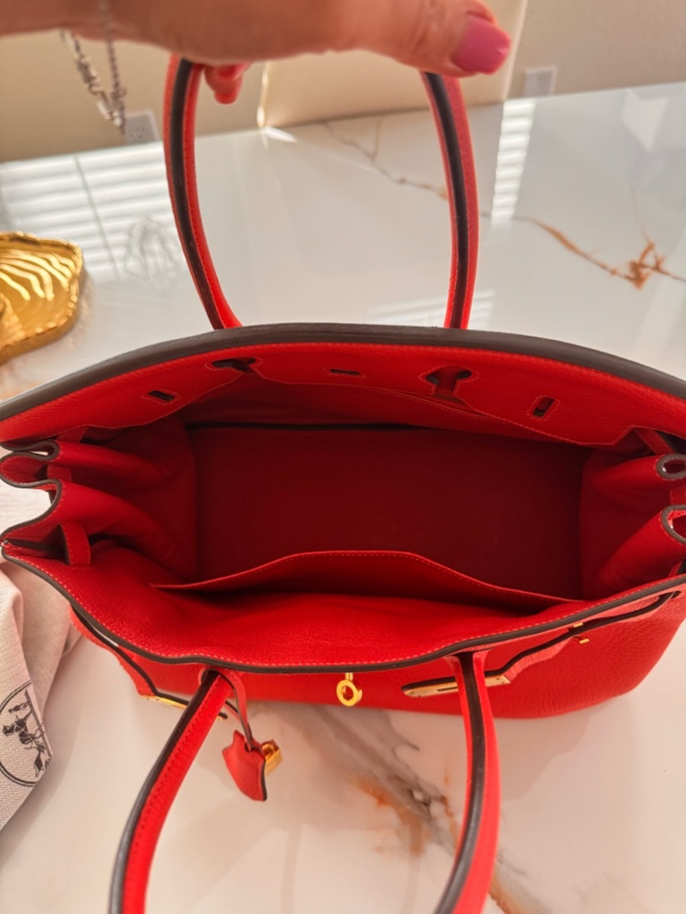 Hermes Birkin 35 clemence rouge pivoine 2015 - Picture 10 of 16